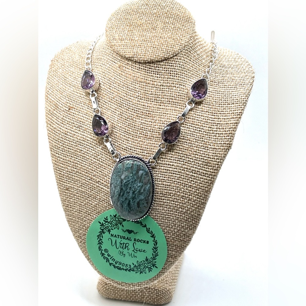 Moss Agate Necklace 16-18”